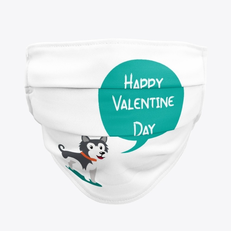 Happy dog in a Valentine day