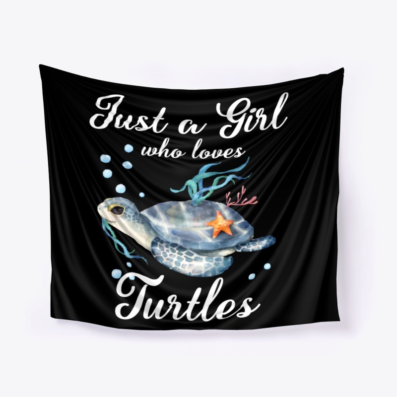 Girl Loves Turtles Watercolor Style