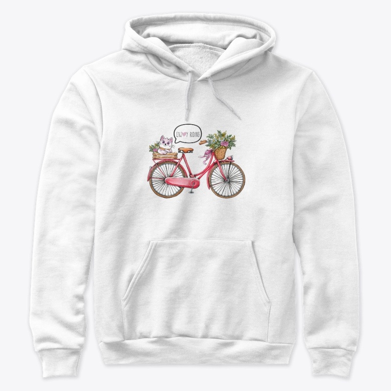 Floral Bicycle and cat t-shirt