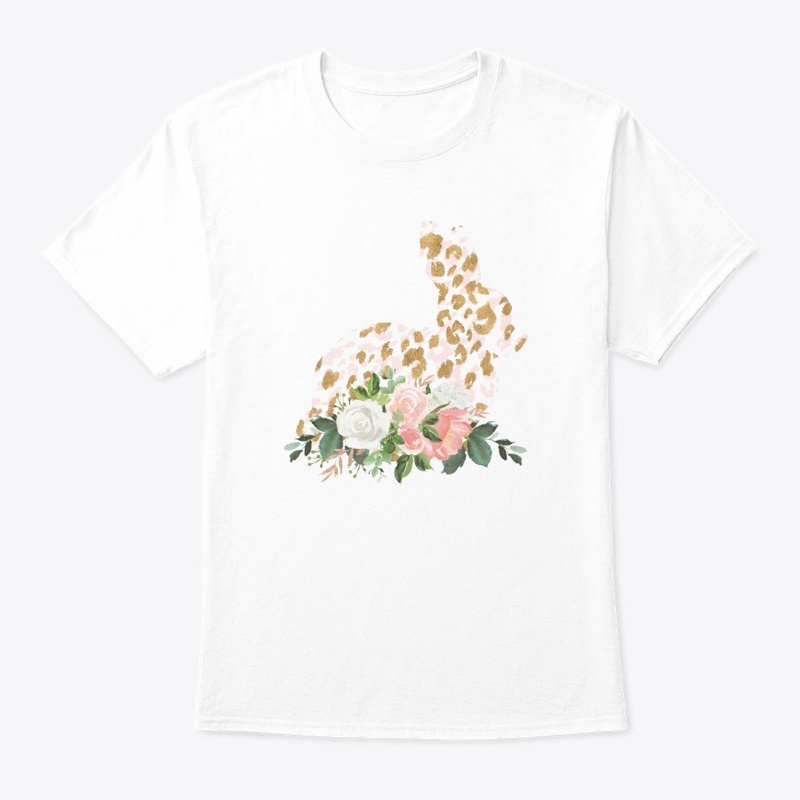 Leopard Print Bunny with Spring Flowers
