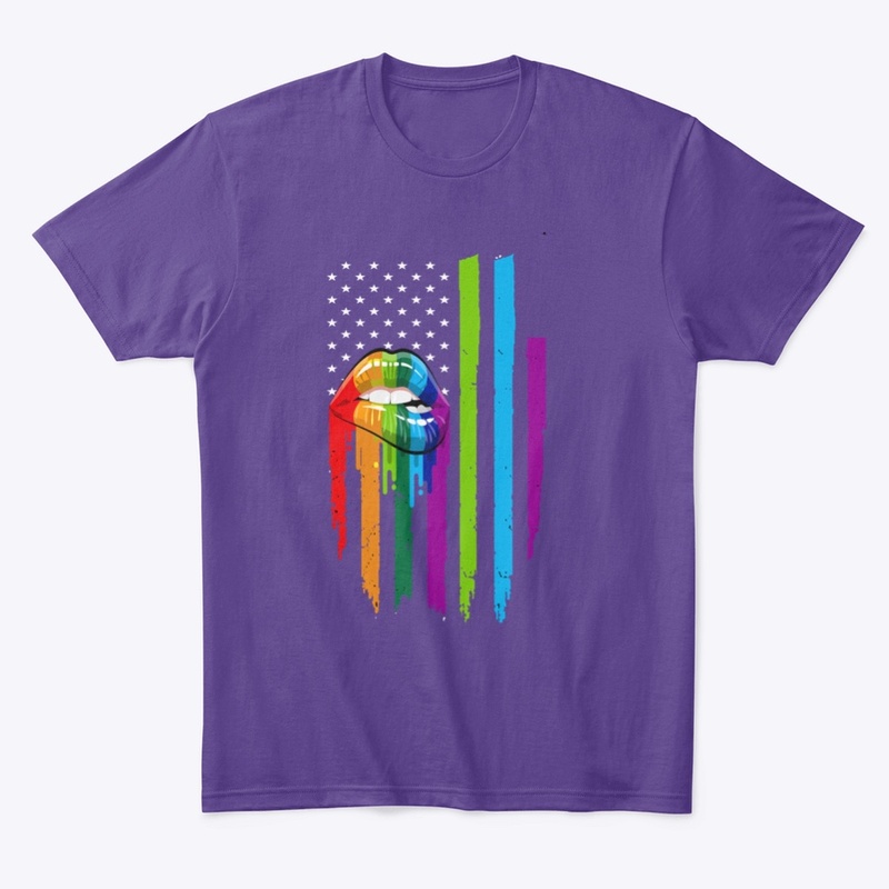 Lips and flag 