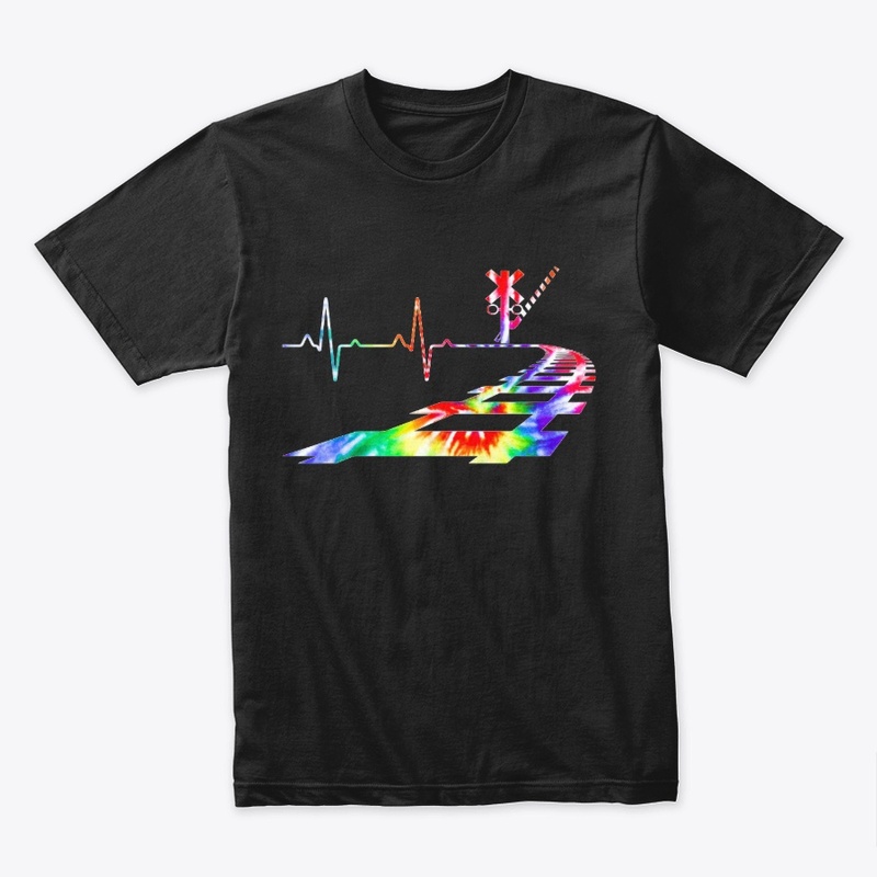 Heartbeat Railroad Train Tie Dye railway