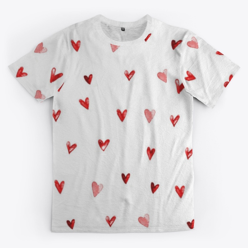 Hearts Pattern T-shirt