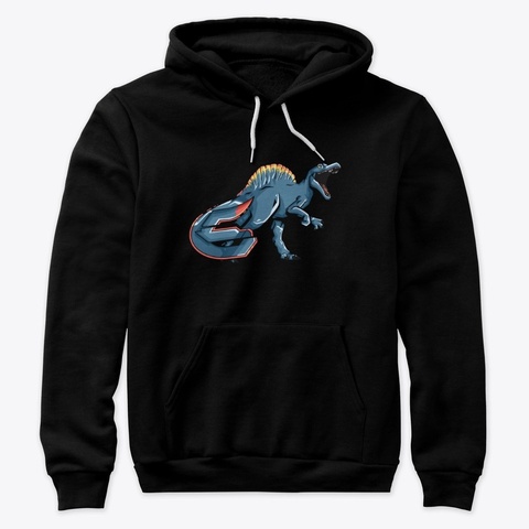 Blue Spinosaurus Black Camiseta Front