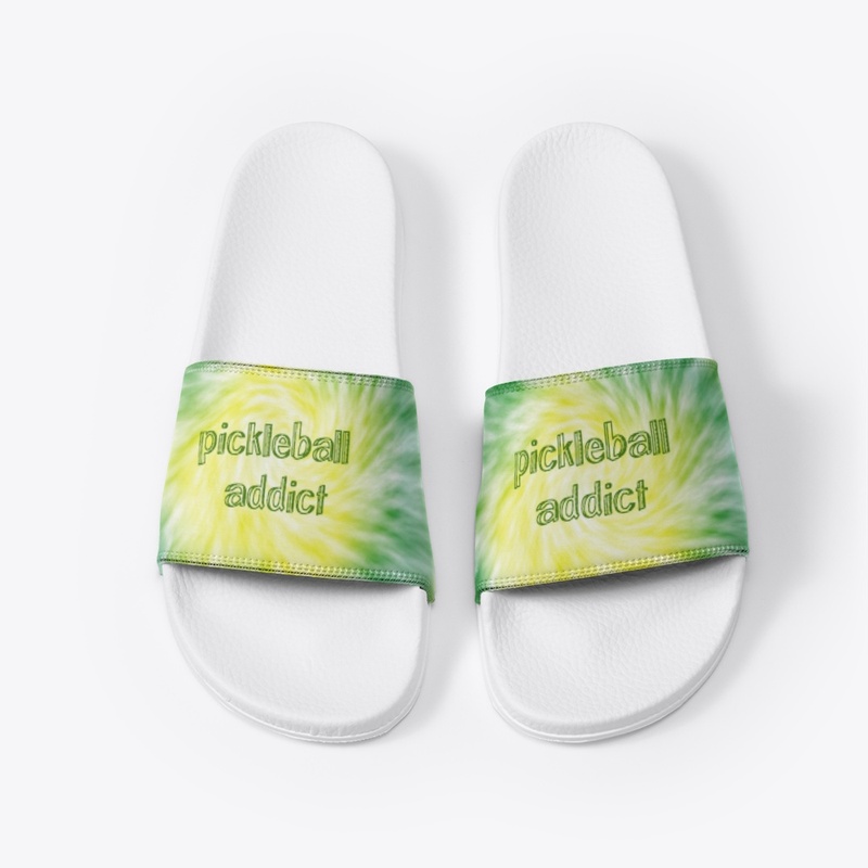 Green Yellow Tie Dye Pickleball Slippers