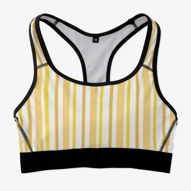 Sport bra Yellow Floral Lines