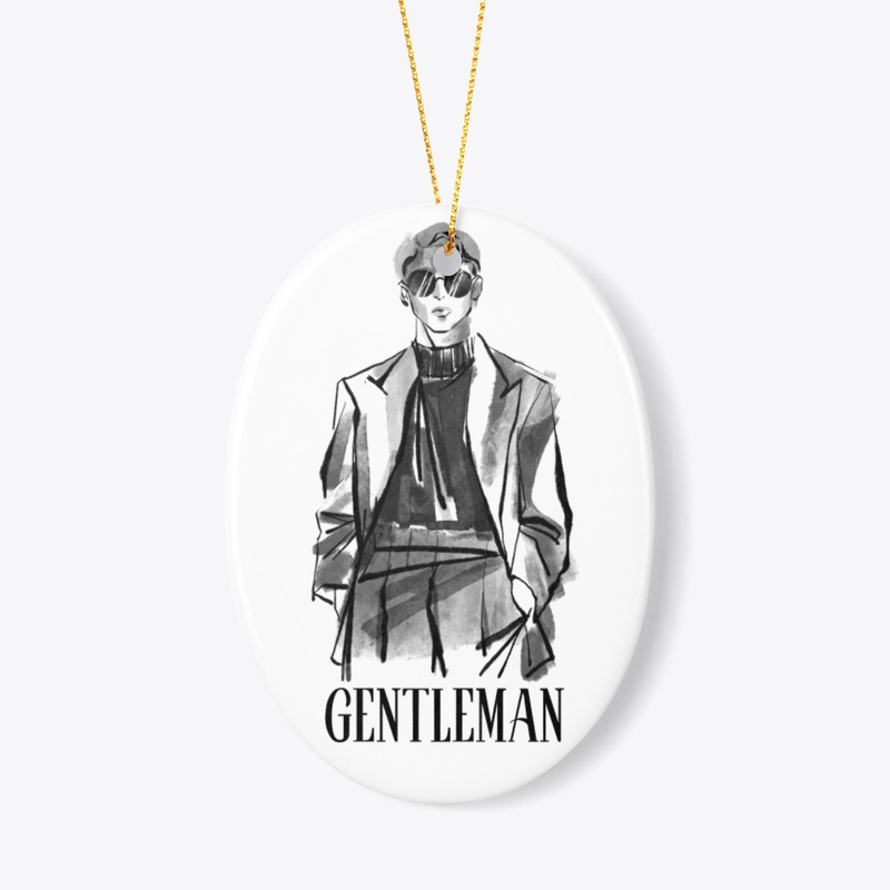 Gentleman Graphic White T-Shirt 
