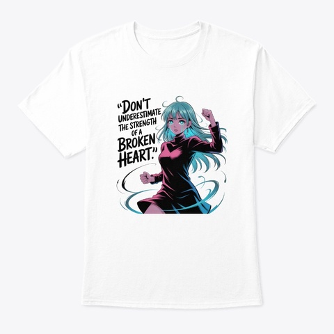 Broken Heart White T-Shirt Front