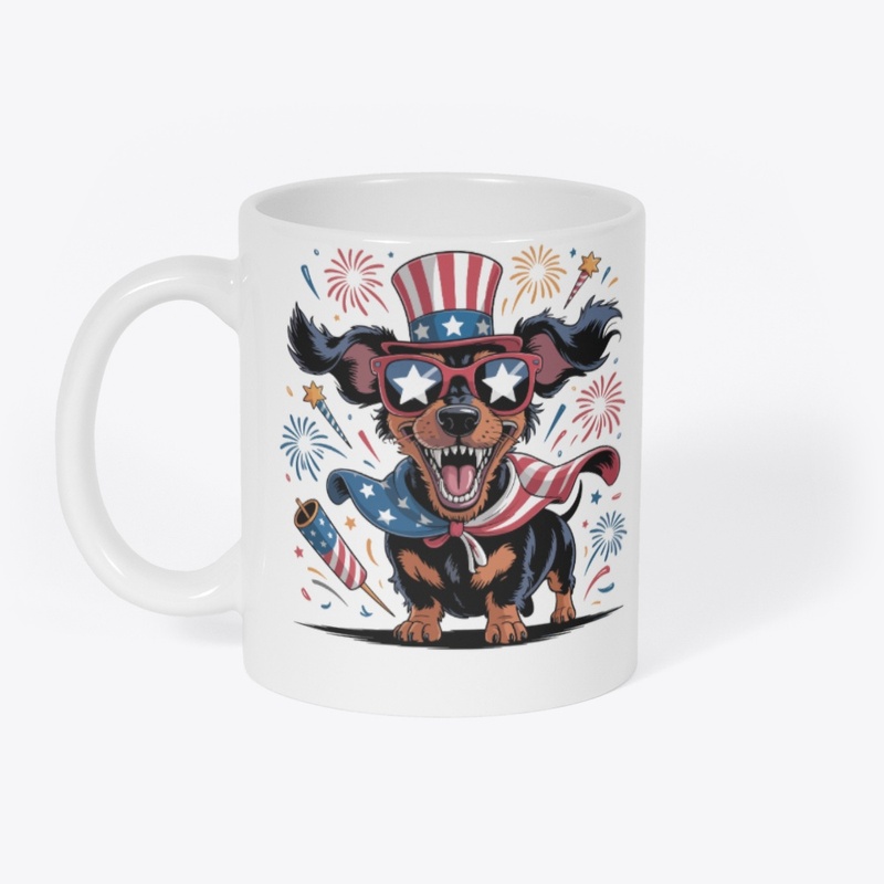 Patriotic Dachshund Dog 4th July USA 