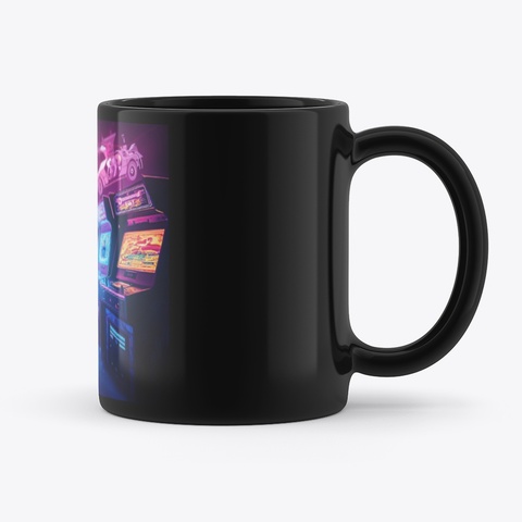 Comics And Retro Arcade Mug Black áo T-Shirt Back