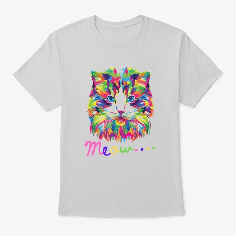 MEOW Cute & Playful Cat- T-Shirt design