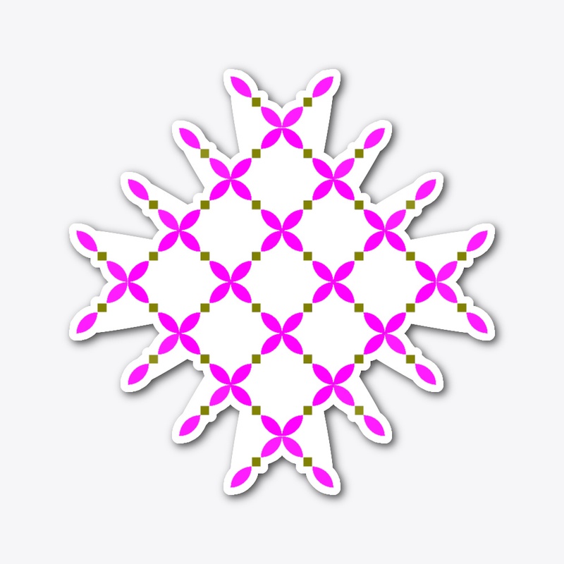 Floral Geometric Pattern Pink Petals