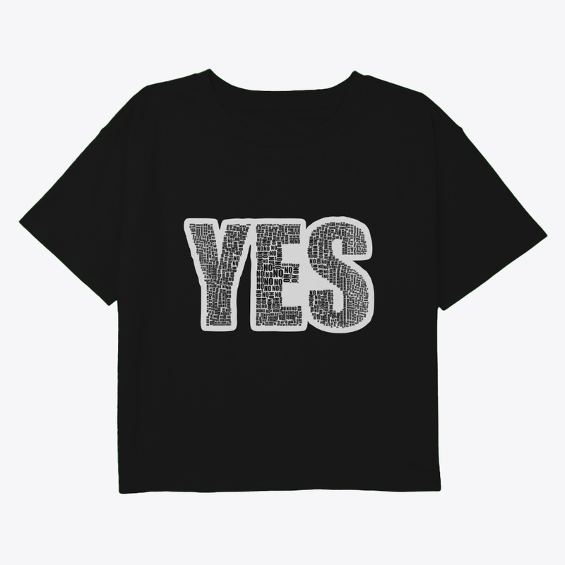 Yes design with light print 