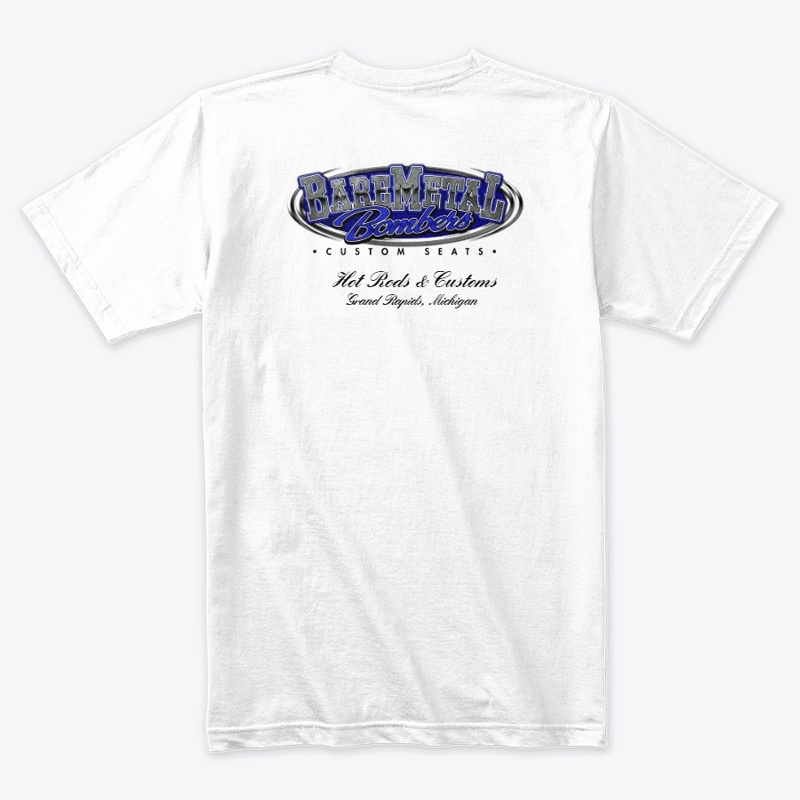 BareMetal Bomber Seats Logo - Blue