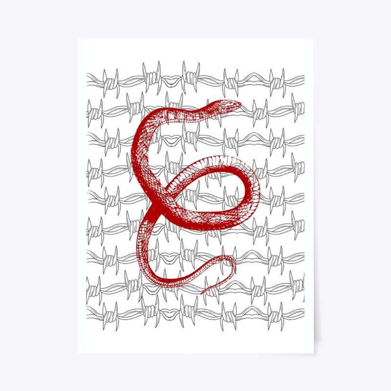 Barbwire Snake (Red) - PRINTS