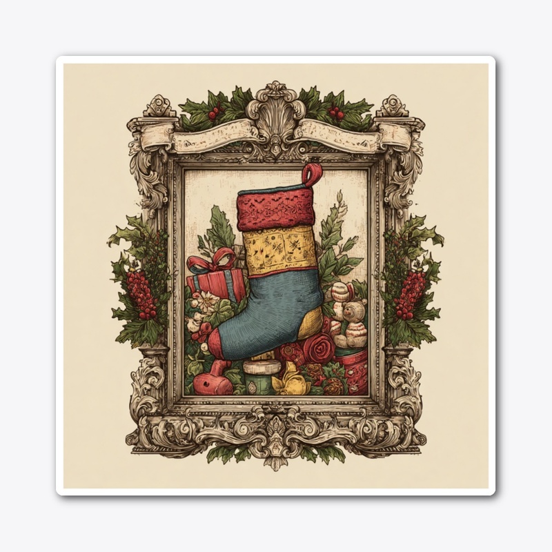 Christmas Stocking Full of Gifts Frame
