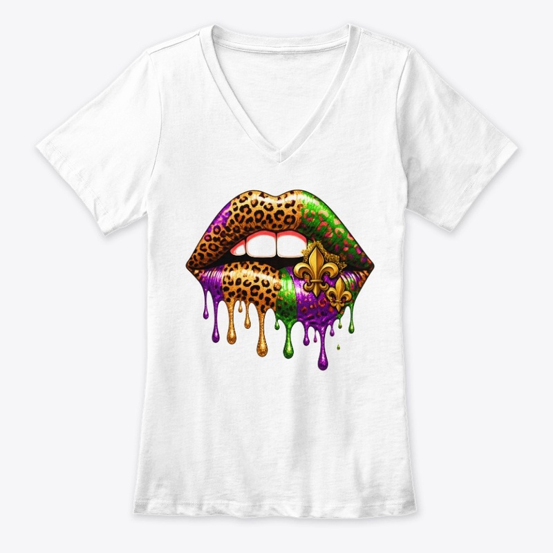  Leopard Print Mardi Gras Lips Drip Lip