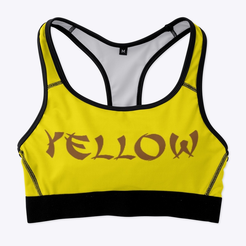 Yellow sports bra