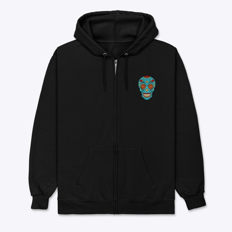 Turquoise Sugar Skull with Zia Nose