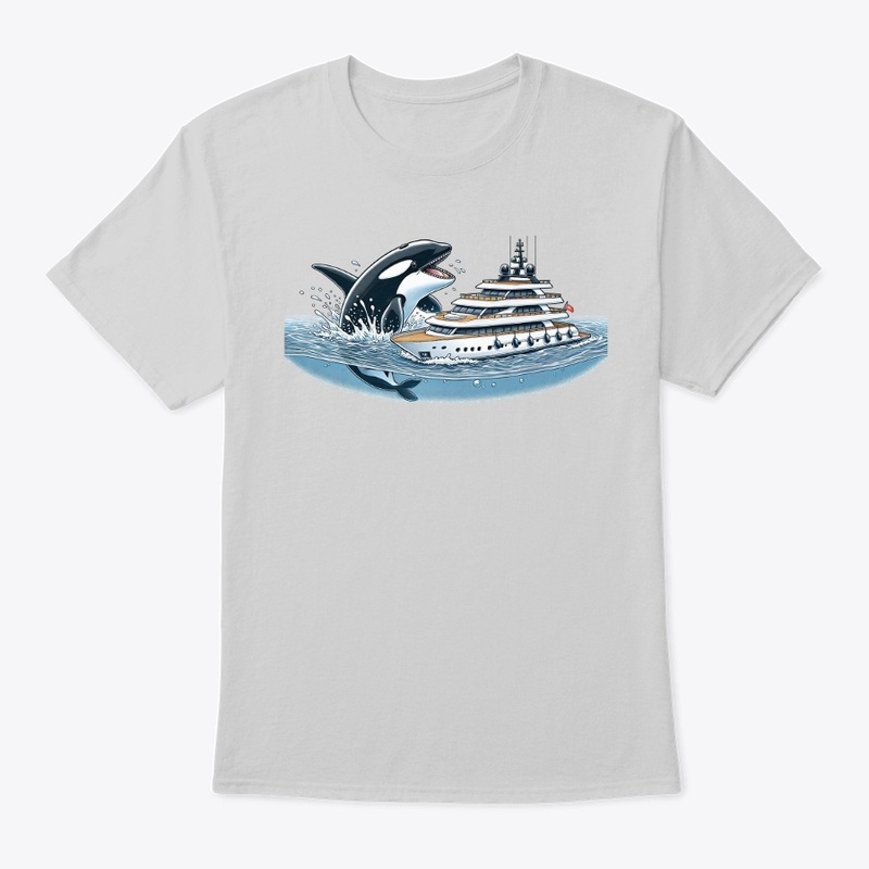 Orca Whales Against Boats