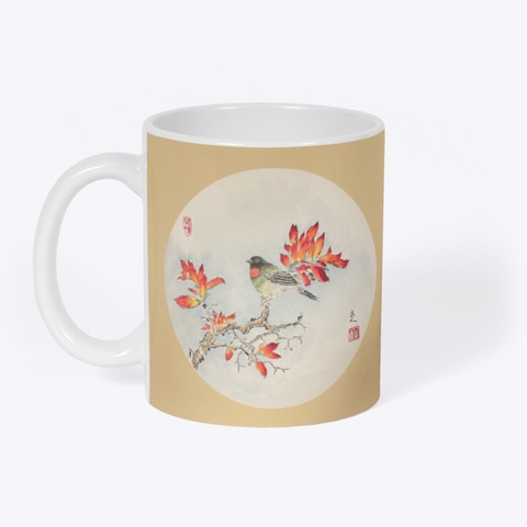 Bird And Flowers White T-Shirt Front