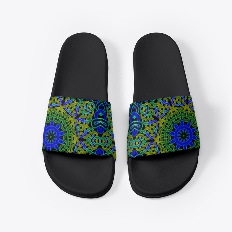 Blue Green Celtic Kaleidoscope Pattern