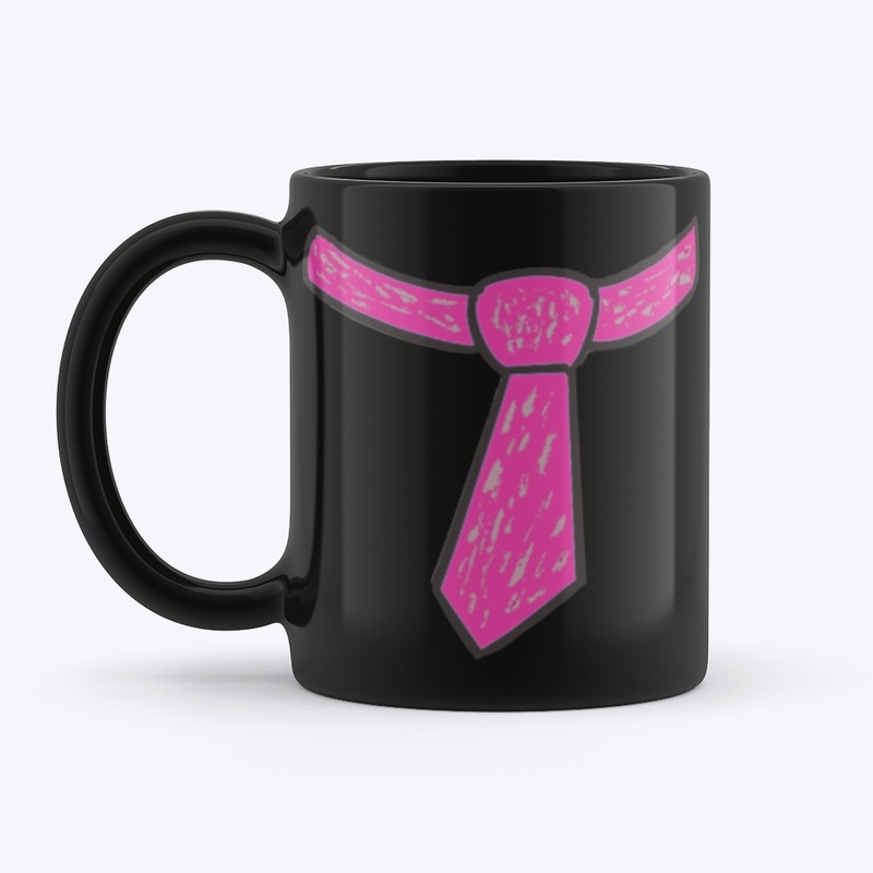 Pink Tie Black Mug