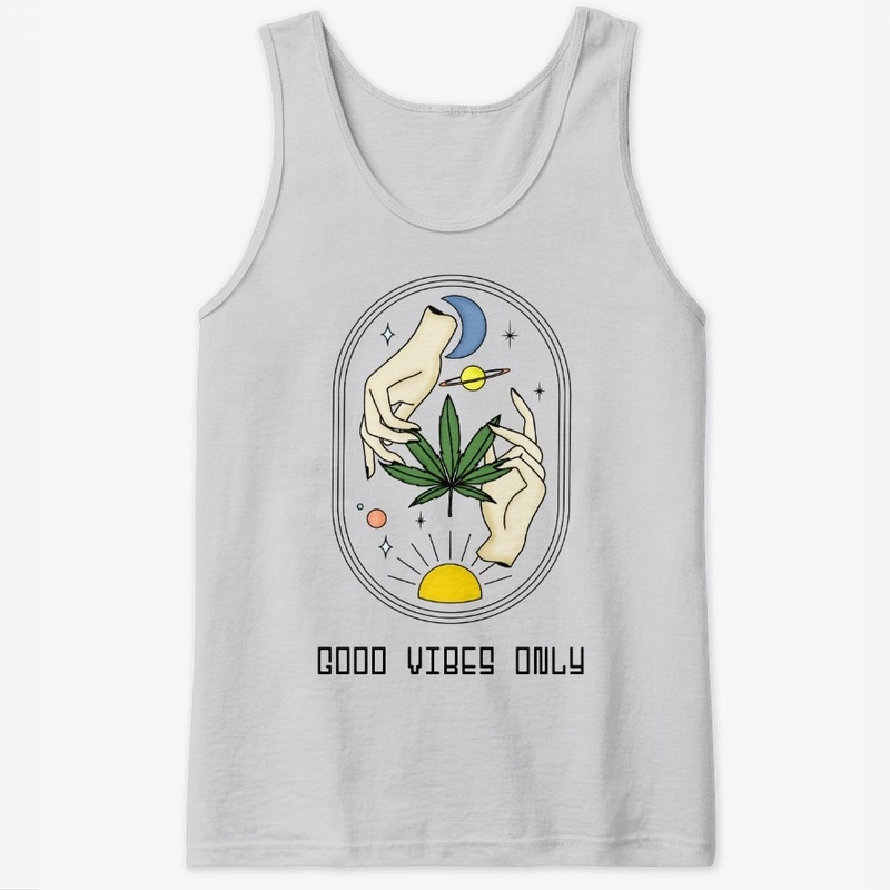 Good Vibes Only Galaxy Marijuana Leaf