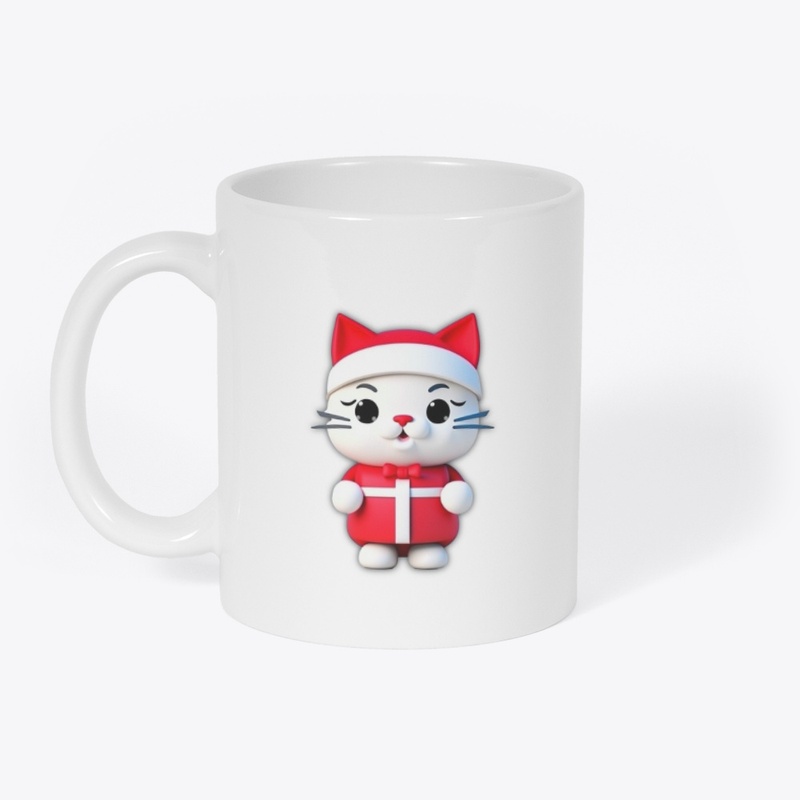 3D Santa Kitty with Gift