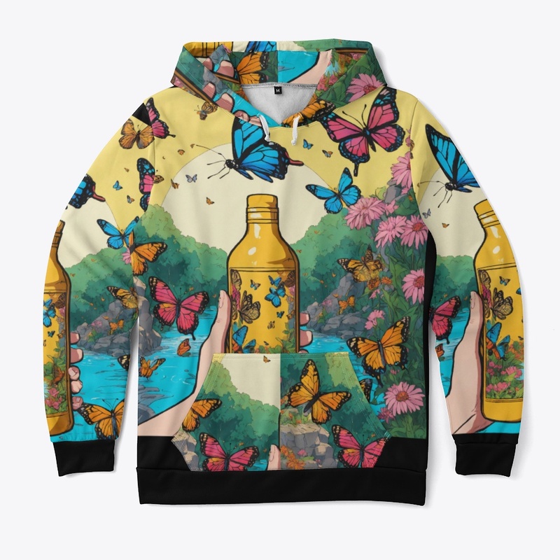 " Butterfly Print Hoodie by Clotha Nova"