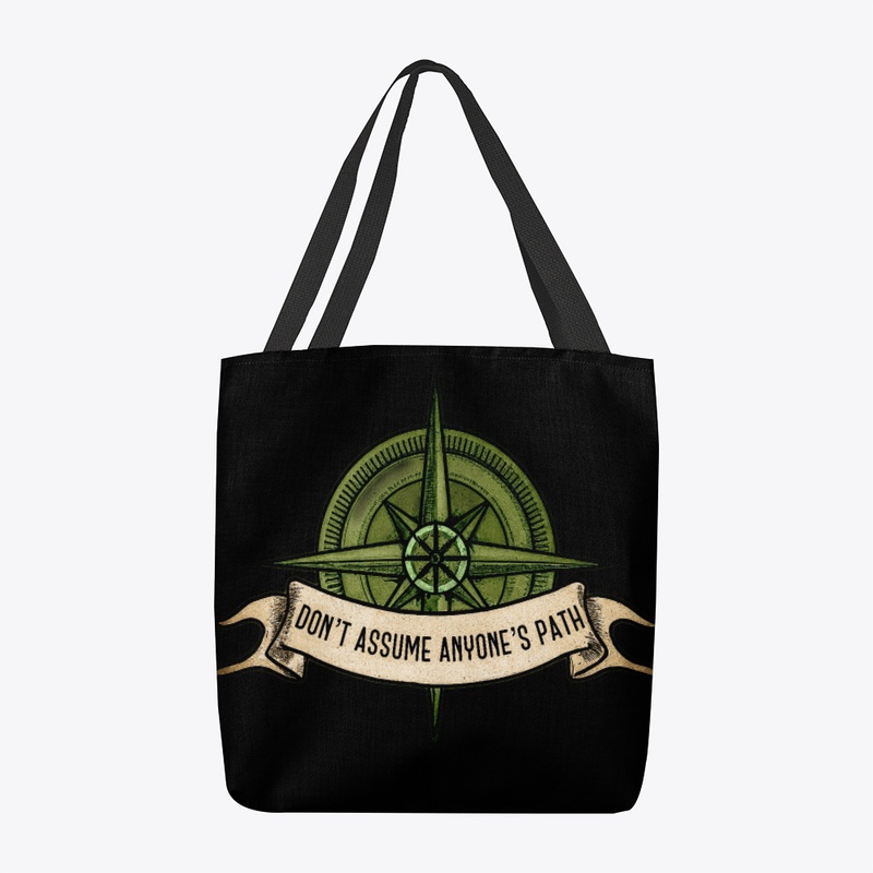 Pathfinder printed tote bag in green