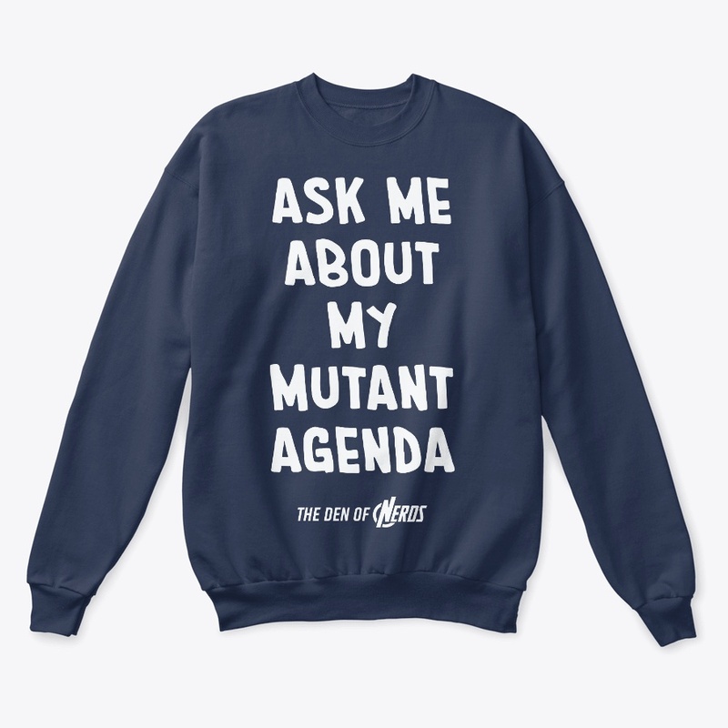 Mutant Agenda White Text Merch