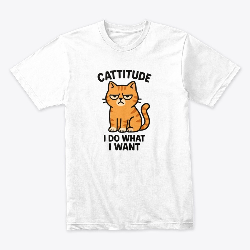 Cat Cartoon with Funny Cattitude Quote