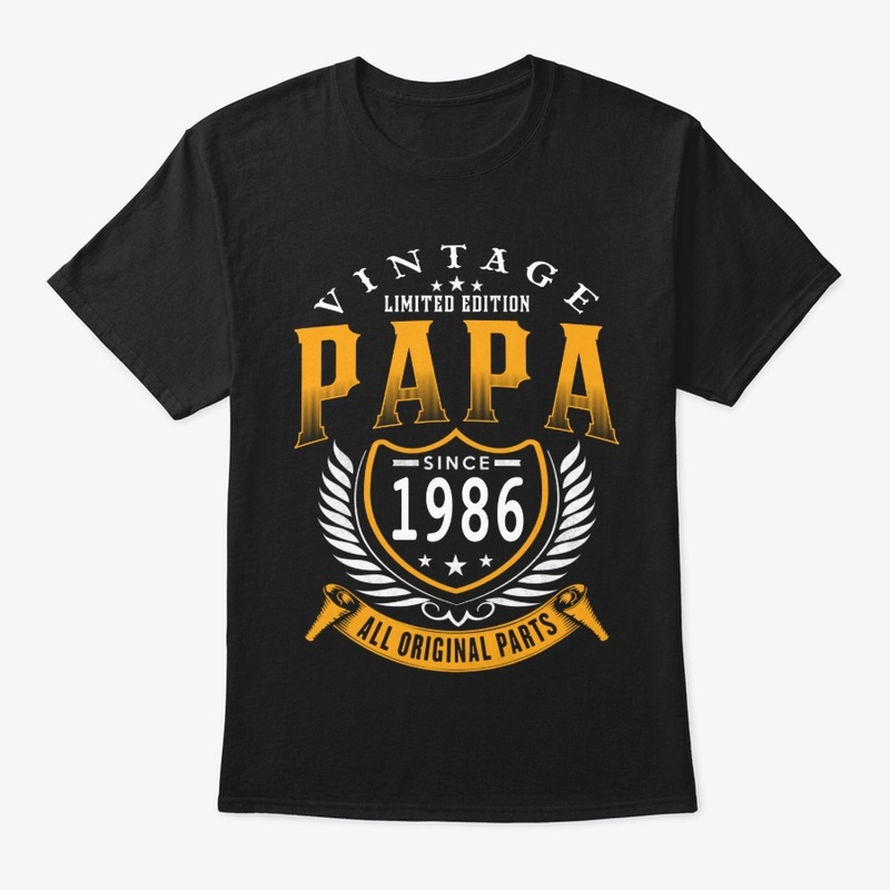 Vintage Birthday Papa Since 1986 T-shirt