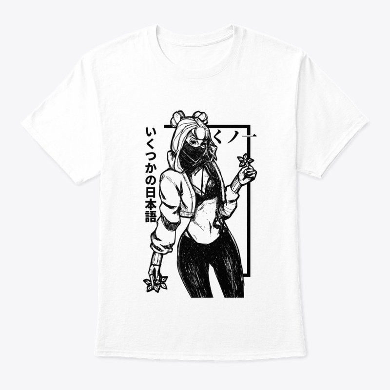 black and white anime ninja girl