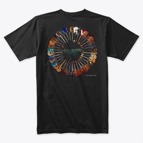 Virgil Guitars 38 Guitars Circle & Logo Black T-Shirt Back