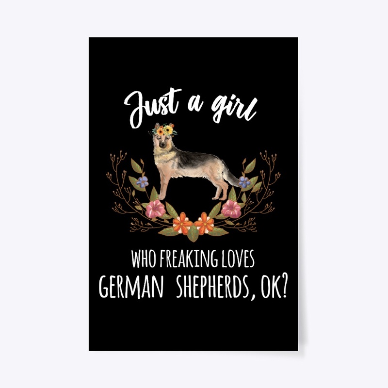 Girl Loves German Shepherd Boho Style