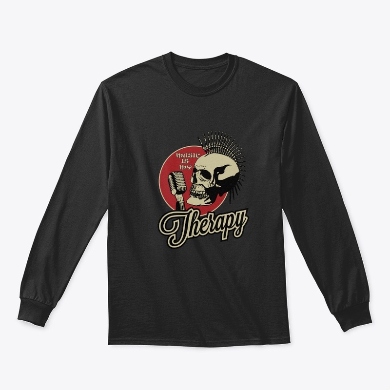 Rock music with therapy label t-shirts