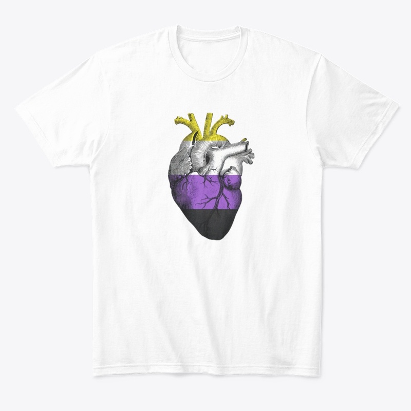 Non-Binary Pride Anatomical Heart