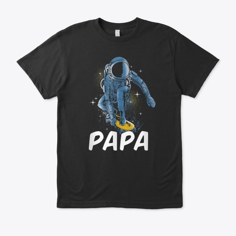 Astronaut Skateboarding  Papa