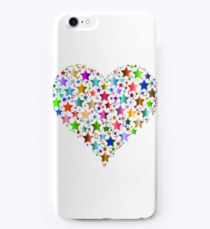 colorful stars heart shape