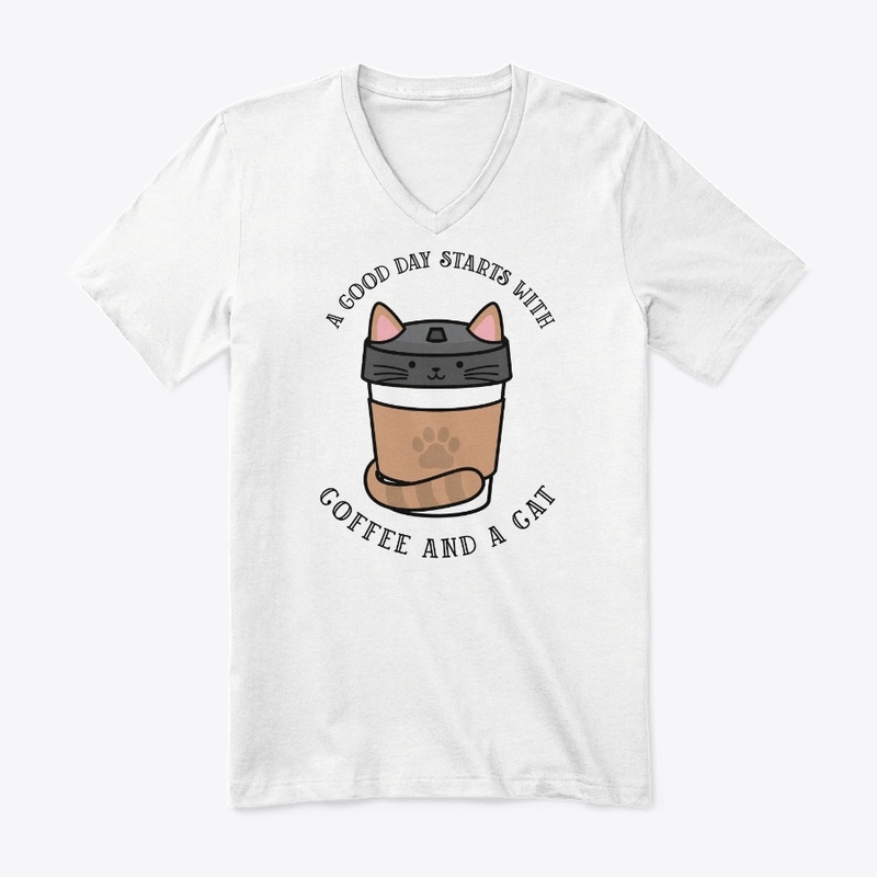 A good day starts with coffee and a cat