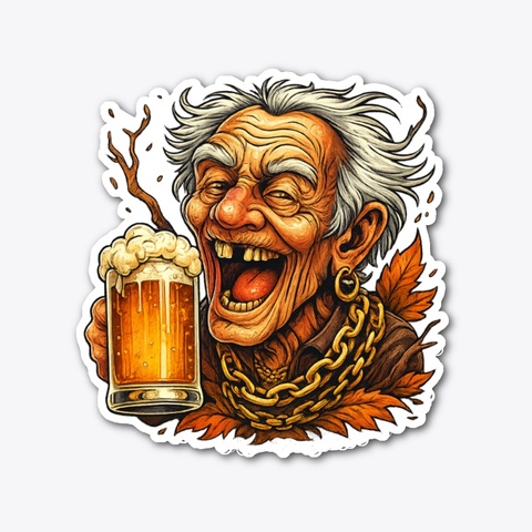 Funny Old Man Beer Party Design Standard T-Shirt Front