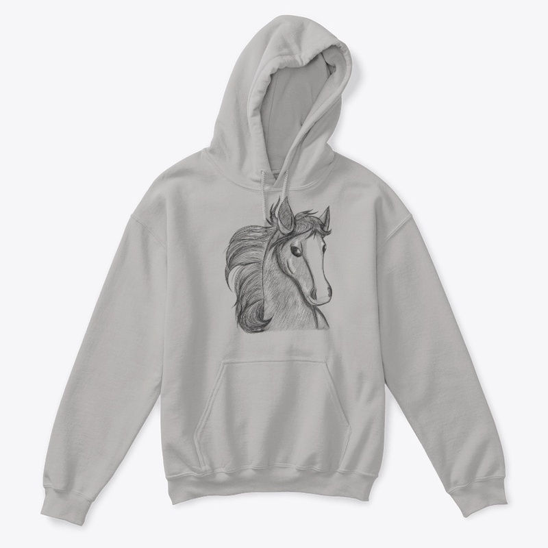 Horse Headshot Sketch Kids Tee