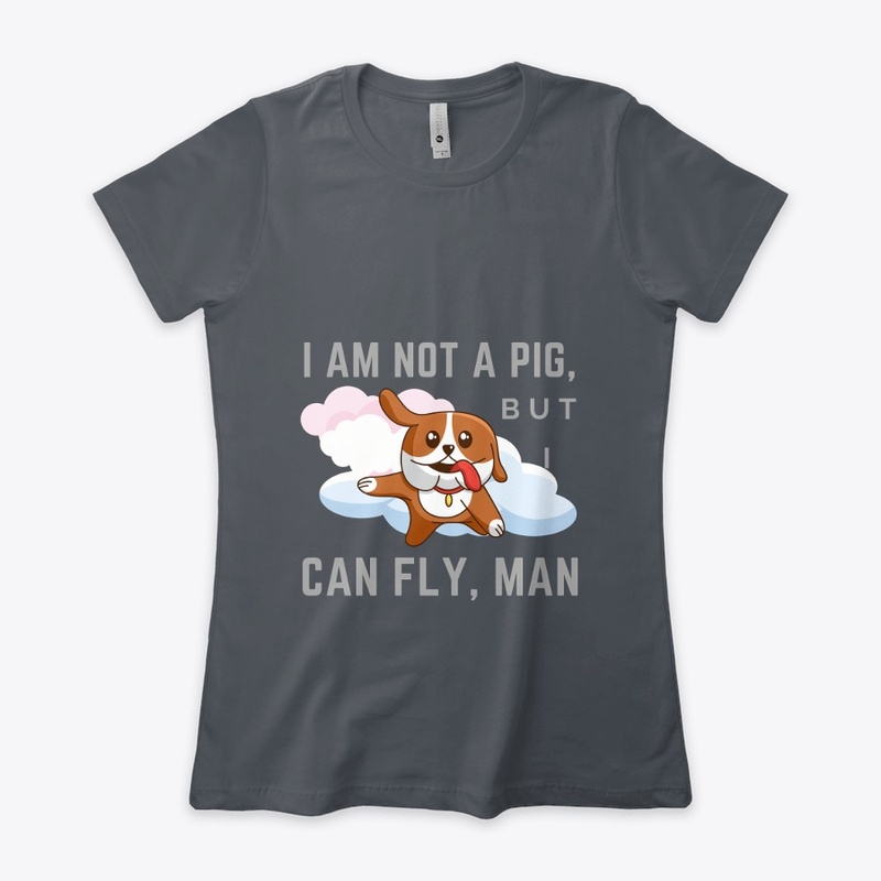 funny t-shirt i am not a pig i can fly