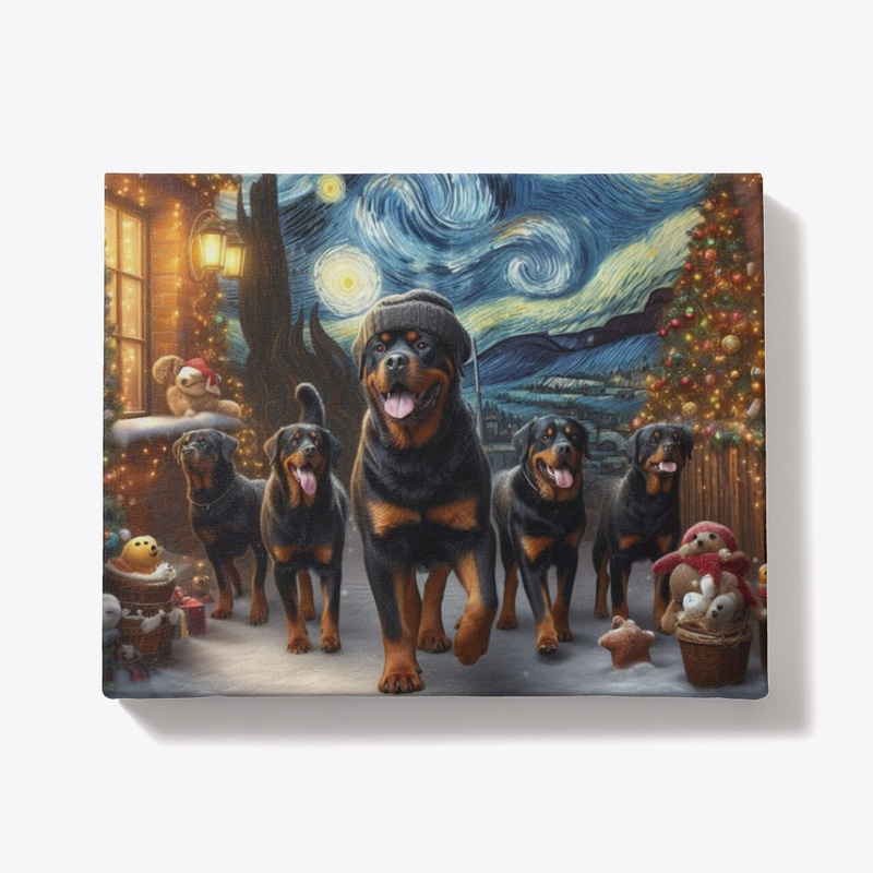 Rottweiler Christmas Starry Night