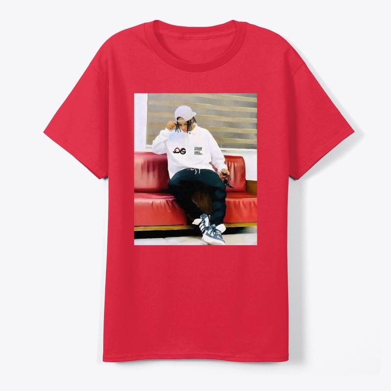 Photos printed red t shirt 