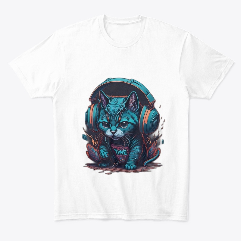 Cat with Music T-Shirt