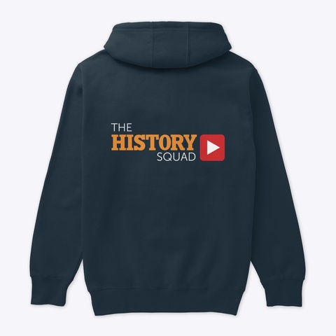 Unisex Hoodie   Front And Back Design Navy T-Shirt Back