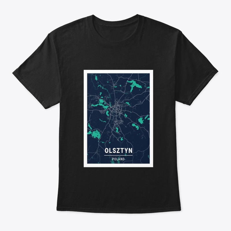 Olsztyn Blue Dark Color City Map
